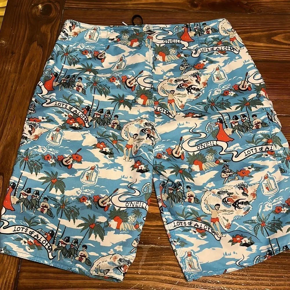NWOT O’Neill Mens Banner Board-shorts “Lots of Aloha Hawaiian Style